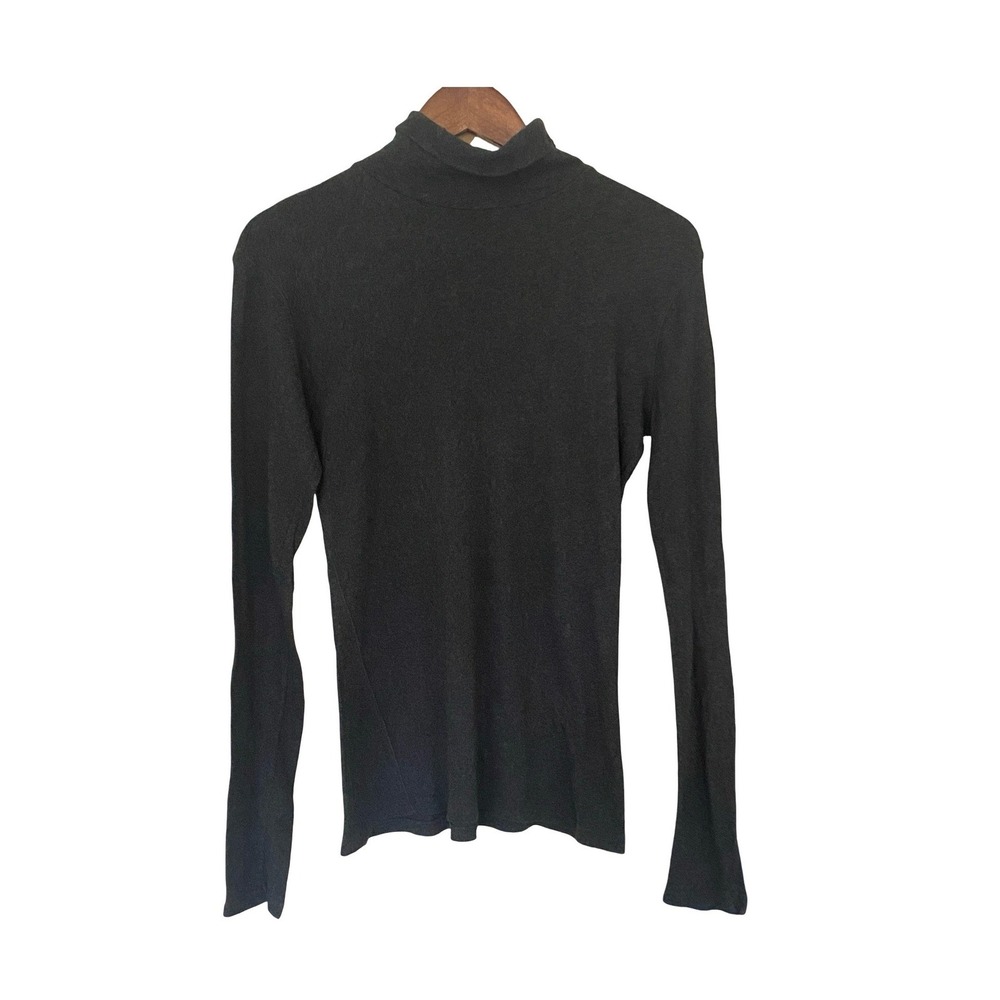 Rag & Bone JEAN Women Mock Neck Top M Charcoal Gray Long Sleeve Jersey Layering